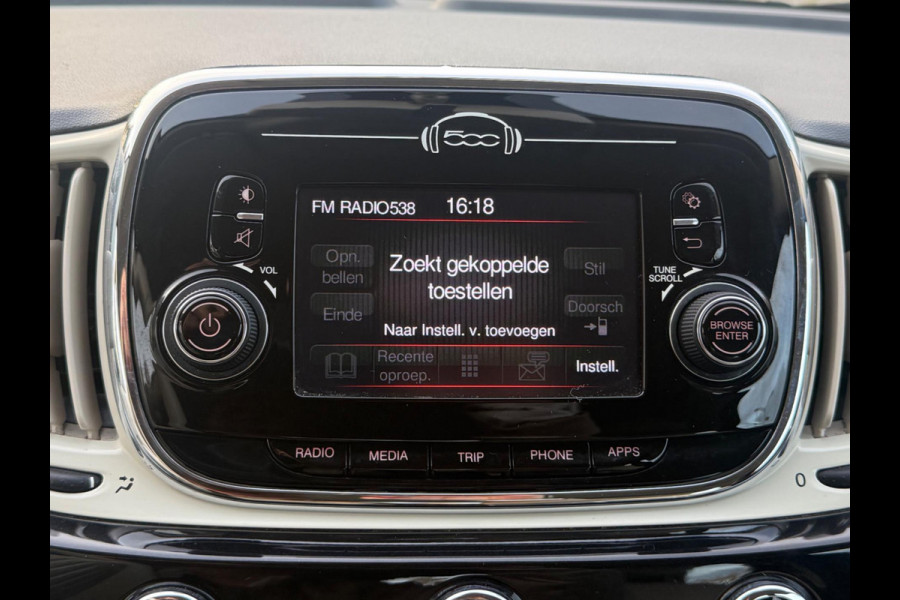 Fiat 500C 1.2 Popstar 4 cilinder , climaat control , cruisecontrol,16 inch, mooie uitvoering