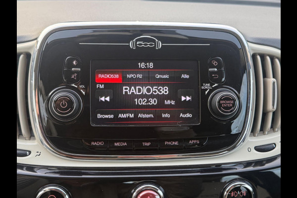 Fiat 500C 1.2 Popstar 4 cilinder , climaat control , cruisecontrol,16 inch, mooie uitvoering