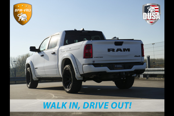 Dodge Ram | 1500 | Limited | Night | 3.0L Twin-Turbo I6 | High Output | | Passenger Display | 14,4 Touch Screen | Harman Kardon | RAMBOX Getoonde accessoires zijn verkrijgbaar tegen meerprijs