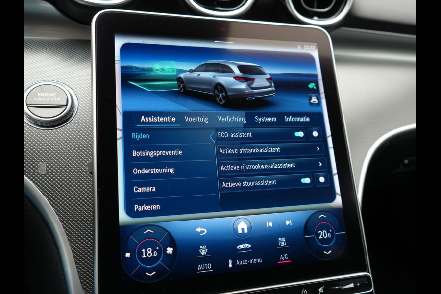 Mercedes-Benz C-Klasse Estate 300e Facelift Plug In Hybrid 313pk Dealer O.H PHEV | Trekhaak Af Fabriek | Adaptive Cruise | Burmester Soundsystem |  Digital LED | Camera | Sportstoelen Verwarmd | Sfeerverlichting | Pilot Assist | Navigatie | Virtual | DAB |