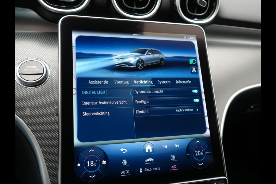 Mercedes-Benz C-Klasse Estate 300e Facelift Plug In Hybrid 313pk Dealer O.H PHEV | Trekhaak Af Fabriek | Adaptive Cruise | Burmester Soundsystem |  Digital LED | Camera | Sportstoelen Verwarmd | Sfeerverlichting | Pilot Assist | Navigatie | Virtual | DAB |