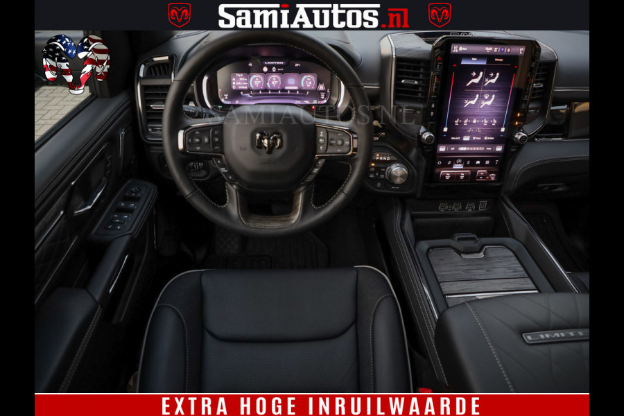Dodge Ram 1500 Limited Night H.O 540HP 706Nm | Massage + Full Option | De Meest Luxe en Volle Pick-Up in zijn Klasse | Comfortabele Dubbele Cabine met Royale 5 Zitplaatsen | BPM vrij | Nu Leverbaar uit Voorraad | Voorraad Nr 2370 - 5411