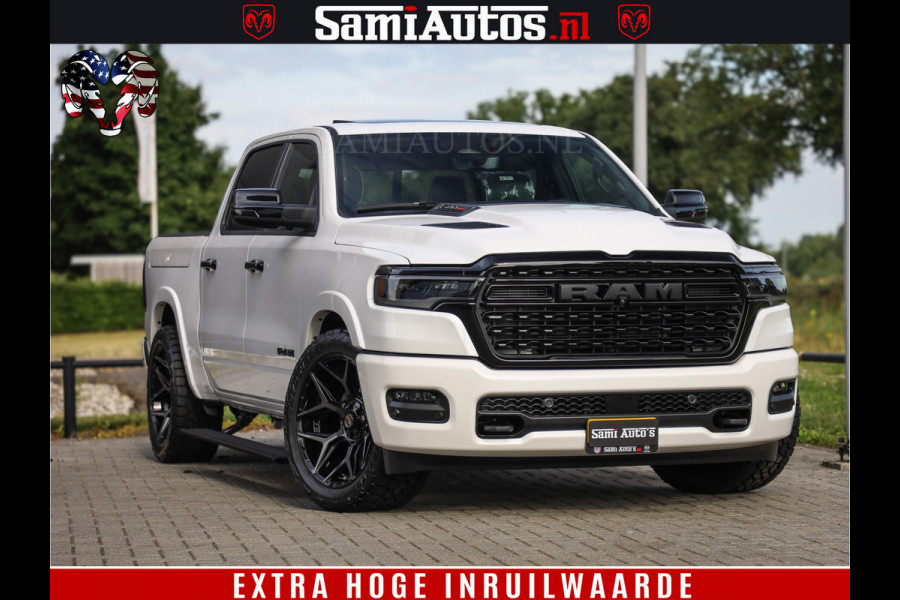 Dodge Ram 1500 1500 Limited Night High Output 540HP 706Nm | Massage + Full Option | De Meest Luxe en Volle Pick-Up in zijn Klasse | Comfortabele Dubbele Cabine met Royale 5 Zitplaatsen | BPM vrij | Nu Leverbaar uit Voorraad | Voorraad Nr 2352 - 7649