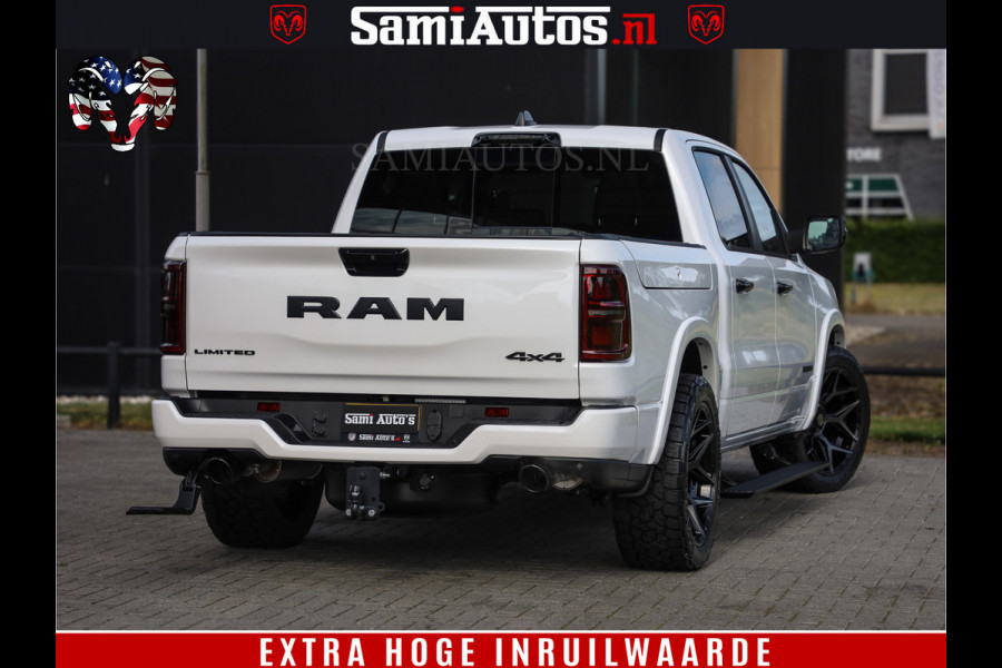 Dodge Ram 1500 1500 Limited Night High Output 540HP 706Nm | Massage + Full Option | De Meest Luxe en Volle Pick-Up in zijn Klasse | Comfortabele Dubbele Cabine met Royale 5 Zitplaatsen | BPM vrij | Nu Leverbaar uit Voorraad | Voorraad Nr 2352 - 7649