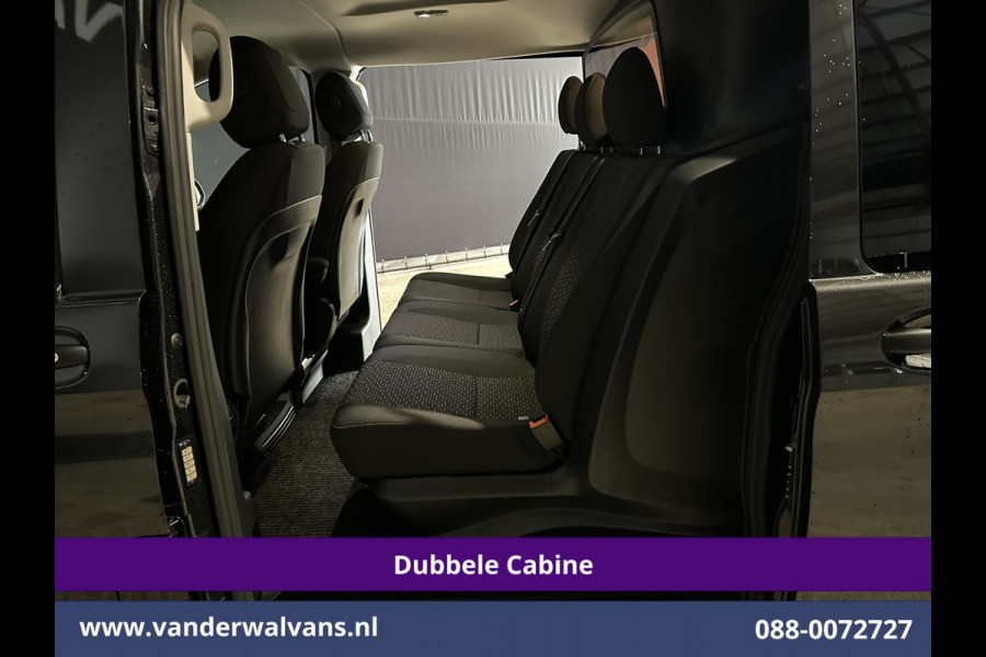 Mercedes-Benz Vito 116 CDI 164pk 9G-Tronic Automaat L2H1 Dubbele Cabine Fabrieksgarantie Euro6 Airco | 2x zijdeur | 5-Zits | 360 graden Camera LED, LM velgen, 2500kg Trekhaak, Adaptieve Cruisecontrol, Parkeersensoren, Isofix, MBUX