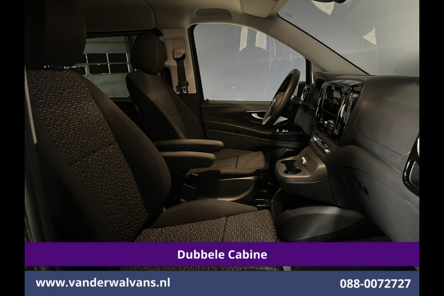 Mercedes-Benz Vito 116 CDI 164pk 9G-Tronic Automaat L2H1 Dubbele Cabine Fabrieksgarantie Euro6 Airco | 2x zijdeur | 5-Zits | 360 graden Camera LED, LM velgen, 2500kg Trekhaak, Adaptieve Cruisecontrol, Parkeersensoren, Isofix, MBUX