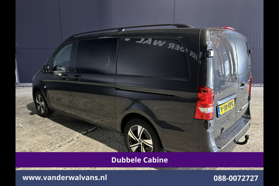 Mercedes-Benz Vito 116 CDI 164pk 9G-Tronic Automaat L2H1 Dubbele Cabine Fabrieksgarantie Euro6 Airco | 2x zijdeur | 5-Zits | 360 graden Camera LED, LM velgen, 2500kg Trekhaak, Adaptieve Cruisecontrol, Parkeersensoren, Isofix, MBUX