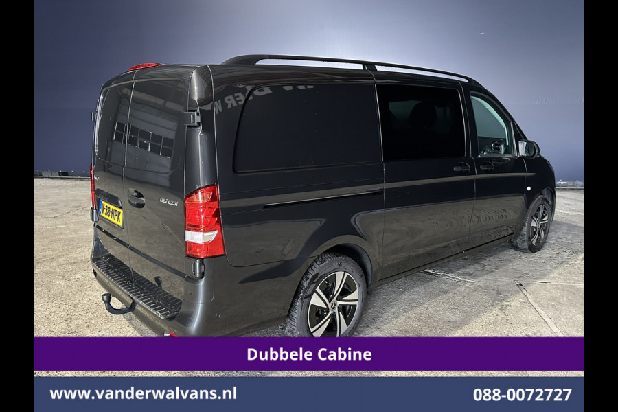 Mercedes-Benz Vito 116 CDI 164pk 9G-Tronic Automaat L2H1 Dubbele Cabine Fabrieksgarantie Euro6 Airco | 2x zijdeur | 5-Zits | 360 graden Camera LED, LM velgen, 2500kg Trekhaak, Adaptieve Cruisecontrol, Parkeersensoren, Isofix, MBUX