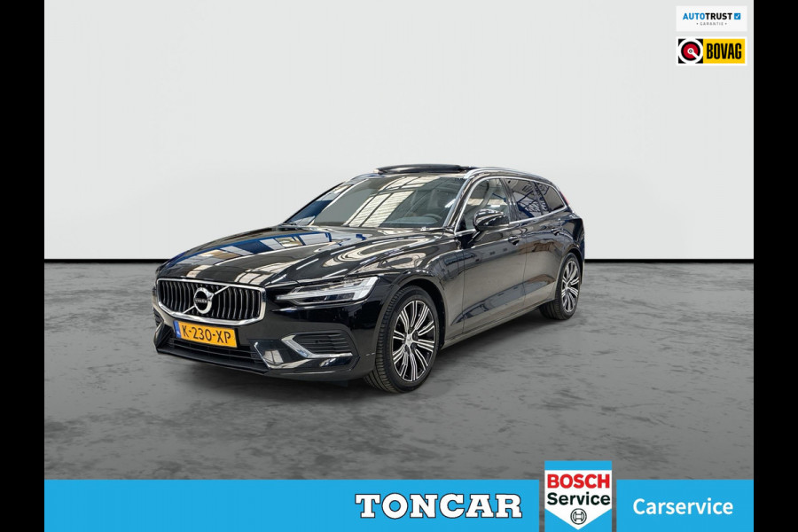 Volvo V60 2.0 T6 Recharge AWD Business Pro Cacao Leder 341pk ! | Skyroof | Trekhaak | Stoel- Stuur-, A-Bank verwarming | A-Camera