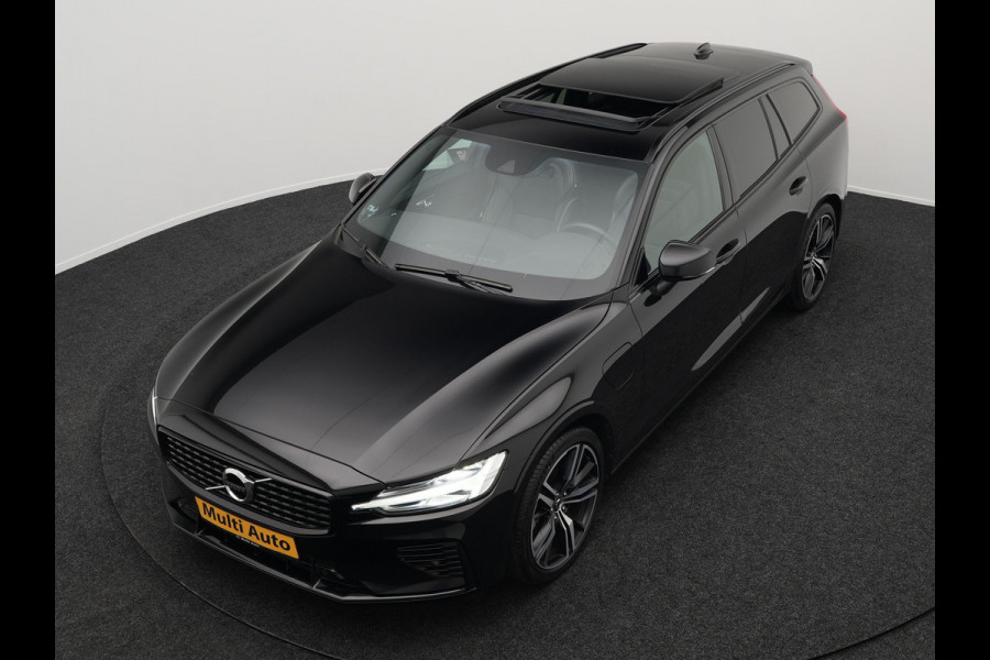 Volvo V60 T6 Recharge AWD R-Design LONG RANGE Plug In Hybrid Dealer O.H. PHEV | Panodak | Lederen Sportstoelen Memory | Harman Kardon | Apple Carplay | Navigatie | Camera | L.M. 19" | DAB | Virtual |