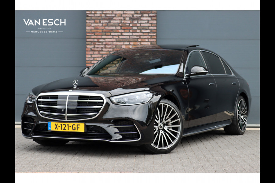Mercedes-Benz S-Klasse 400d 4MATIC Lang AMG Line Aut9 | Airmatic | Achterasbesturing | Distronic+ | Zonweringspakket | Burmester | Stoelventilatie | Verwarmd Stuurwiel | HUD | Vlakkenverwarming |