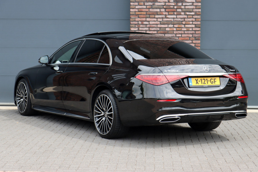 Mercedes-Benz S-Klasse 400d 4MATIC Lang AMG Line Aut9 | Airmatic | Achterasbesturing | Distronic+ | Zonweringspakket | Burmester | Stoelventilatie | Verwarmd Stuurwiel | HUD | Vlakkenverwarming |