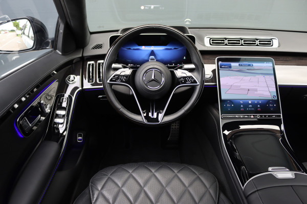 Mercedes-Benz S-Klasse 400d 4MATIC Lang AMG Line Aut9 | Airmatic | Achterasbesturing | Distronic+ | Zonweringspakket | Burmester | Stoelventilatie | Verwarmd Stuurwiel | HUD | Vlakkenverwarming |