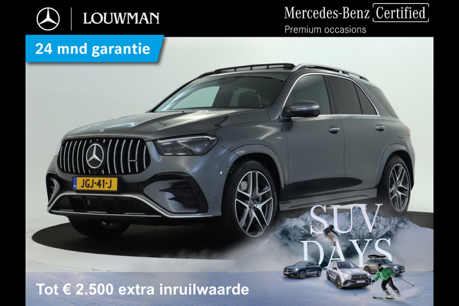Mercedes-Benz GLE Mercedes-AMG 53 Hybrid 4MATIC+ Trekhaak | Panorama Schuif-Kanteldak | Burmester® | Distronic | Memory Voorstoelen | 360°-Camera. Inclusief 24 maanden MB Certified garantie voor Europa.