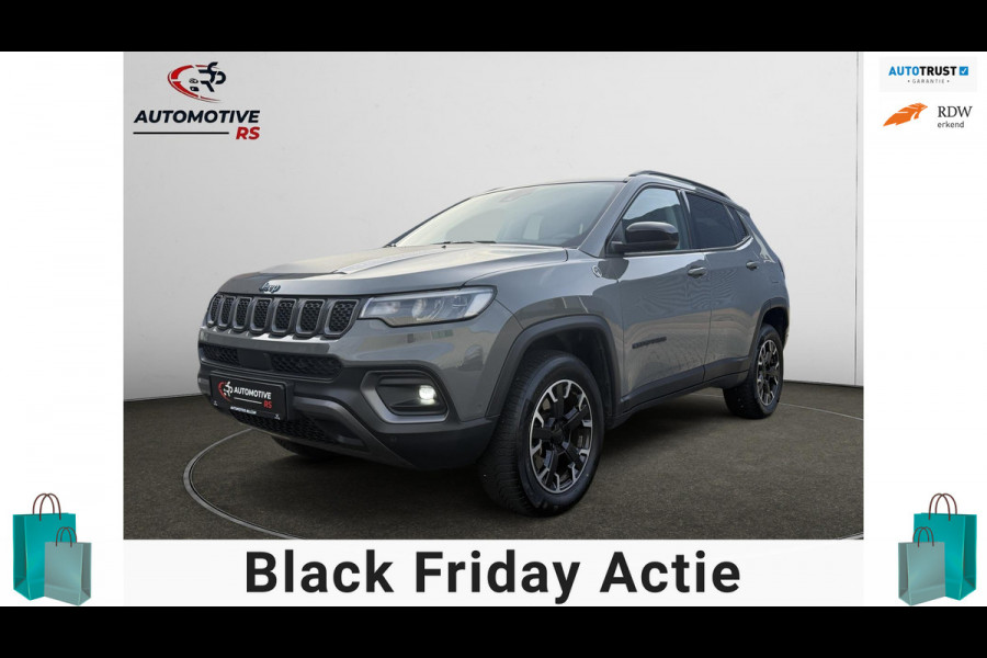 Jeep Compass 4xe 240pk Plug-in Hybrid Trailhawk 4x4 Keyless ACC Navi Lane Assist Camera Leder Climate Control LED Velgen