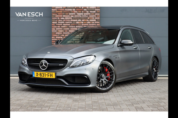 Mercedes-Benz C-Klasse Estate AMG 63 S | 510pk | Distronic+ | Memory | Burmester | AMG Drivers Package | Stoelventilatie | Panoramadak | Trekhaak | HUD | Surround Camera | Nightpakket | Schakelbare Uitlaat |