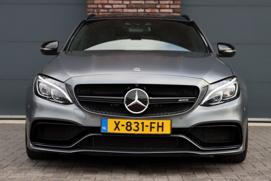 Mercedes-Benz C-Klasse Estate AMG 63 S | 510pk | Distronic+ | Memory | Burmester | AMG Drivers Package | Stoelventilatie | Panoramadak | Trekhaak | HUD | Surround Camera | Nightpakket | Schakelbare Uitlaat |