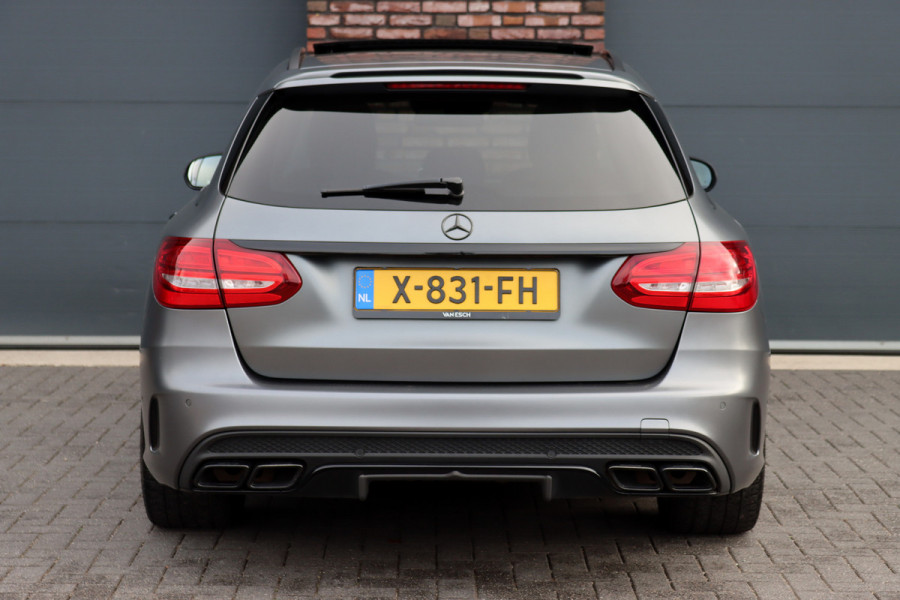 Mercedes-Benz C-Klasse Estate AMG 63 S | 510pk | Distronic+ | Memory | Burmester | AMG Drivers Package | Stoelventilatie | Panoramadak | Trekhaak | HUD | Surround Camera | Nightpakket | Schakelbare Uitlaat |
