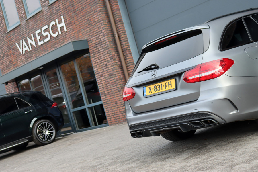 Mercedes-Benz C-Klasse Estate AMG 63 S | 510pk | Distronic+ | Memory | Burmester | AMG Drivers Package | Stoelventilatie | Panoramadak | Trekhaak | HUD | Surround Camera | Nightpakket | Schakelbare Uitlaat |