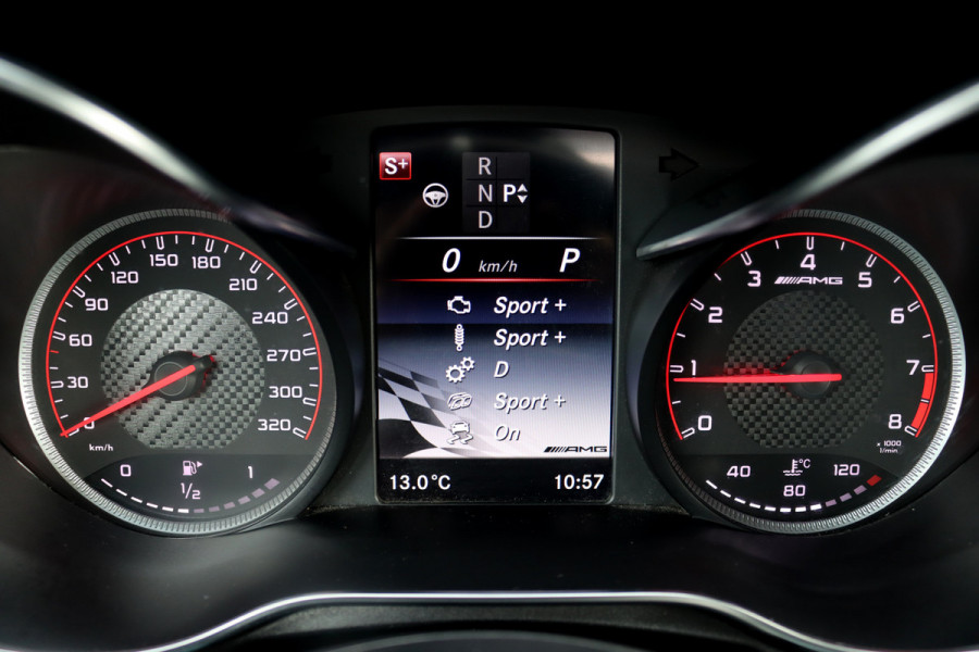 Mercedes-Benz C-Klasse Estate AMG 63 S | 510pk | Distronic+ | Memory | Burmester | AMG Drivers Package | Stoelventilatie | Panoramadak | Trekhaak | HUD | Surround Camera | Nightpakket | Schakelbare Uitlaat |