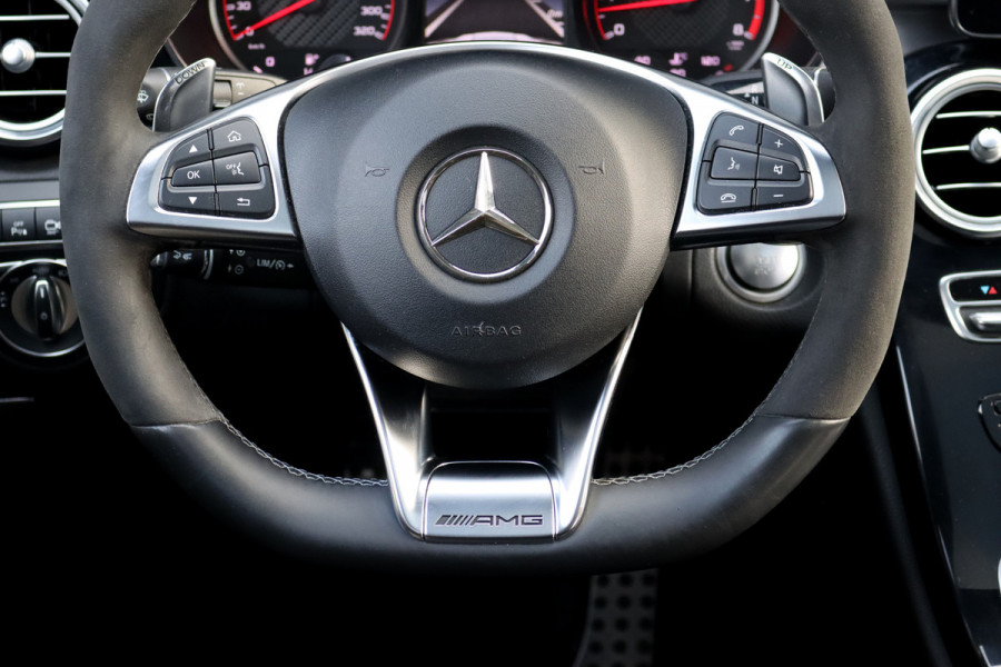 Mercedes-Benz C-Klasse Estate AMG 63 S | 510pk | Distronic+ | Memory | Burmester | AMG Drivers Package | Stoelventilatie | Panoramadak | Trekhaak | HUD | Surround Camera | Nightpakket | Schakelbare Uitlaat |