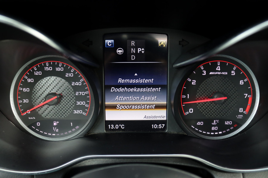 Mercedes-Benz C-Klasse Estate AMG 63 S | 510pk | Distronic+ | Memory | Burmester | AMG Drivers Package | Stoelventilatie | Panoramadak | Trekhaak | HUD | Surround Camera | Nightpakket | Schakelbare Uitlaat |