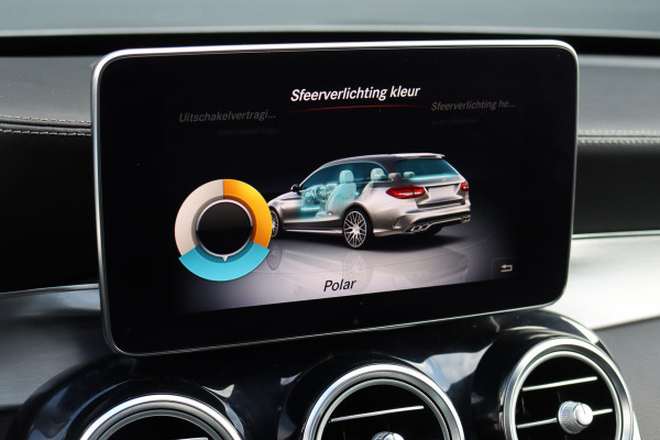 Mercedes-Benz C-Klasse Estate AMG 63 S | 510pk | Distronic+ | Memory | Burmester | AMG Drivers Package | Stoelventilatie | Panoramadak | Trekhaak | HUD | Surround Camera | Nightpakket | Schakelbare Uitlaat |