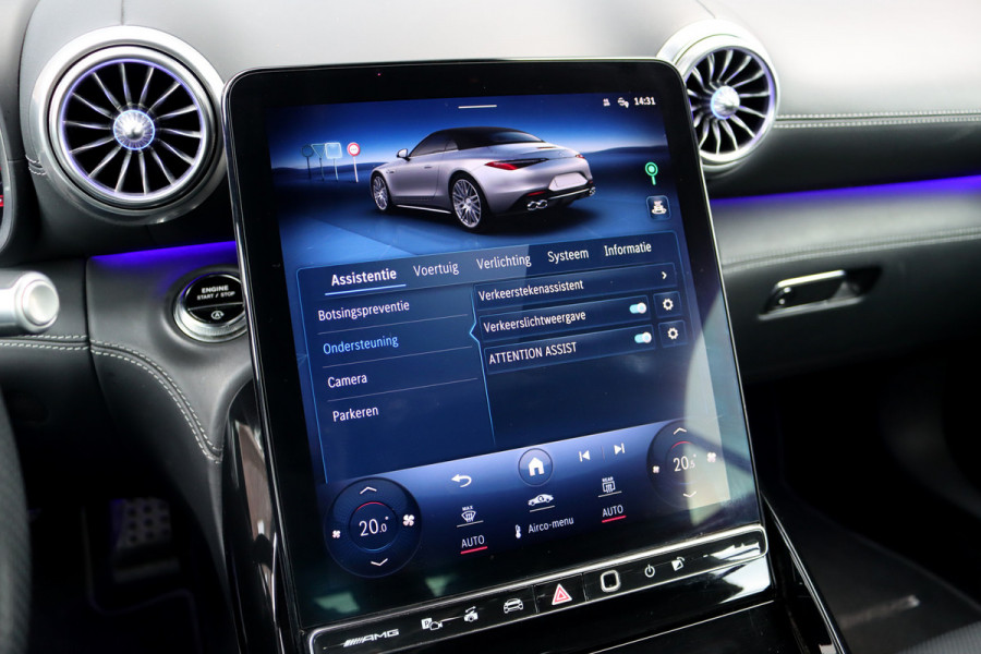 Mercedes-Benz SL-Klasse Roadster AMG 43 Premium Aut9 | 381pk | Performance-stoelen | Burmester | Stoelventilatie | Airscarf | Verwarmd Stuurwiel | Digital Light | Surround Camera | HUD | Contourstoelen |