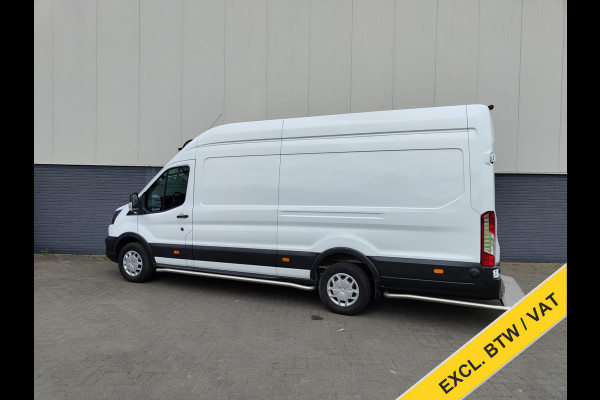 Ford Transit 2.0TDCI 130pk 350 L4H3 Navi Camera Pdc Apple Carplay Android WiFi Airco Cruise Control Voorruit-Verwarmd Regensensor DAB Schuifdeur Betonplex Vloer Wandbetimmering Roll Stability Control Led Spoorwisselassist Euro 6 Zeer Compleet!