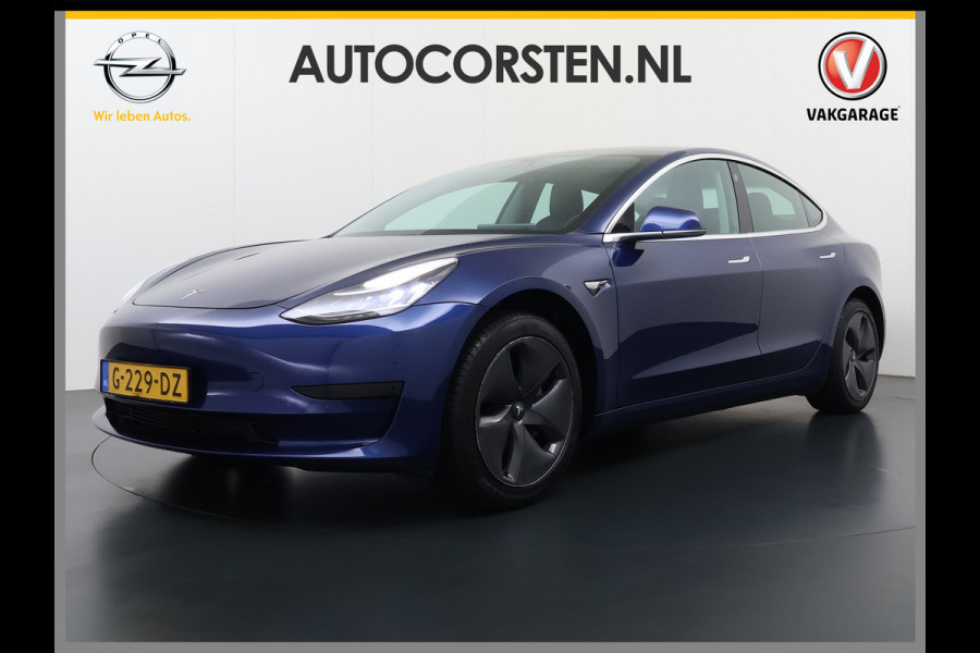 Tesla Model 3 RWD SR+ 325PK Lmv 18" AutoPilot FSD 2.5 Leder PanoDak Adaptive-Cruise Lmv Camera's Elektr.-Stuur+Stoelen+Spiegels+Geheugen+Easy- Navi LED Comfortstoelen ACC DAB Voorverwarmen interieur via App Keyless via Telefoonsleutel One-Pedal-Drive Origineel Nederlandse auto tot 11kw laden thuis! 1.584kg licht! Keurige auto!! 1000kg trekvermogen