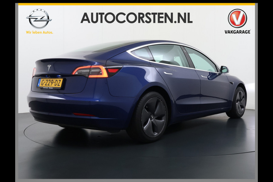 Tesla Model 3 RWD SR+ 325PK Lmv 18" AutoPilot FSD 2.5 Leder PanoDak Adaptive-Cruise Lmv Camera's Elektr.-Stuur+Stoelen+Spiegels+Geheugen+Easy- Navi LED Comfortstoelen ACC DAB Voorverwarmen interieur via App Keyless via Telefoonsleutel One-Pedal-Drive Origineel Nederlandse auto tot 11kw laden thuis! 1.584kg licht! Keurige auto!! 1000kg trekvermogen