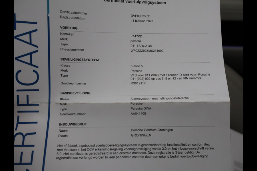 Porsche 911 TARGA 4S 3.0 992 ORIG. NL *17.979 KM* + SPORTUITLAAT / SFEERVERLICHTING / 360 CAMERA