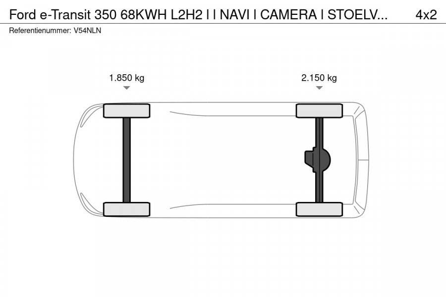 Ford E-Transit 350 68KWH L2H2 l l NAVI l CAMERA l STOELVERWARMING l CRUISE CONTROL