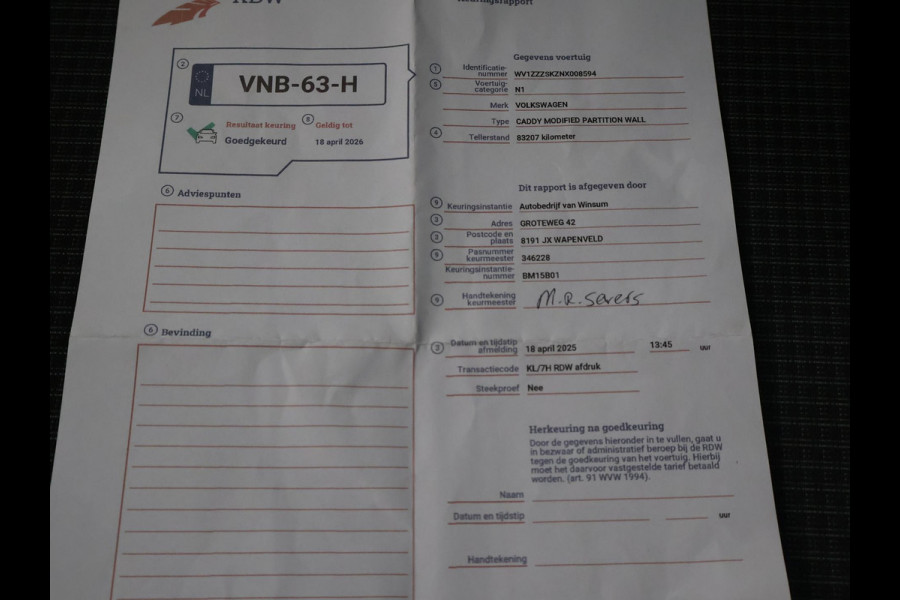 Volkswagen Caddy Cargo 2.0 TDI TREND + TREKHAAK | CRUISE | BLUETOOTH | KAST | AIRCO | PARKEERSENSOREN