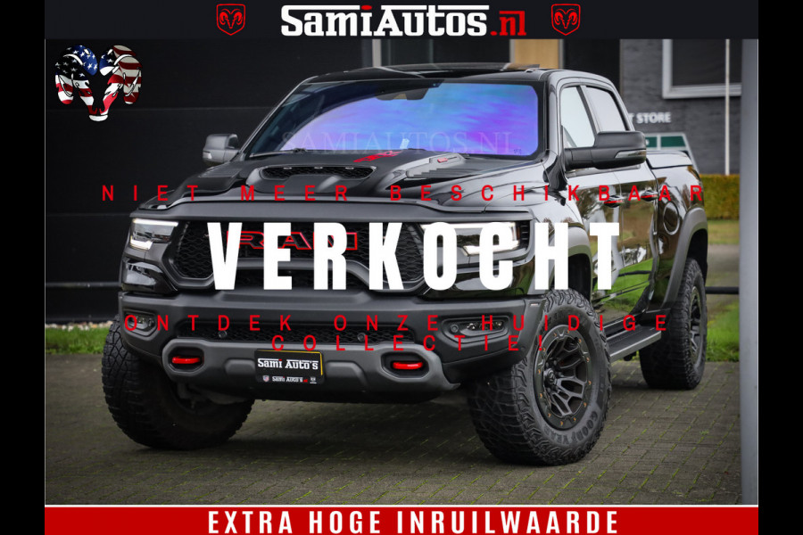 Dodge Ram 1500 TRX 702 PK 6.2 V8 | RED LINE | HELLCAT | RODE STIKSELS | BOM VOL | 4x4 Crew Cab | DUBBELE CABINE DC | 5 PERSOONS | DIAMOND BLACK PEARL | EERSTE EIGENAAR | TOP STAAT |