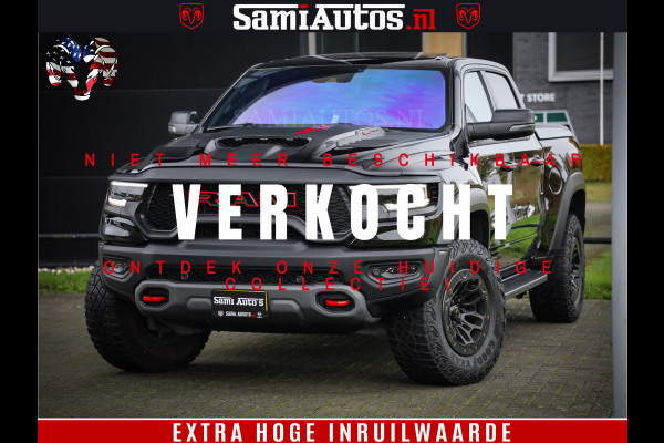 Dodge Ram 1500 TRX 702 PK 6.2 V8 | RED LINE | HELLCAT | RODE STIKSELS | BOM VOL | 4x4 Crew Cab | DUBBELE CABINE DC | 5 PERSOONS | DIAMOND BLACK PEARL | EERSTE EIGENAAR | TOP STAAT |