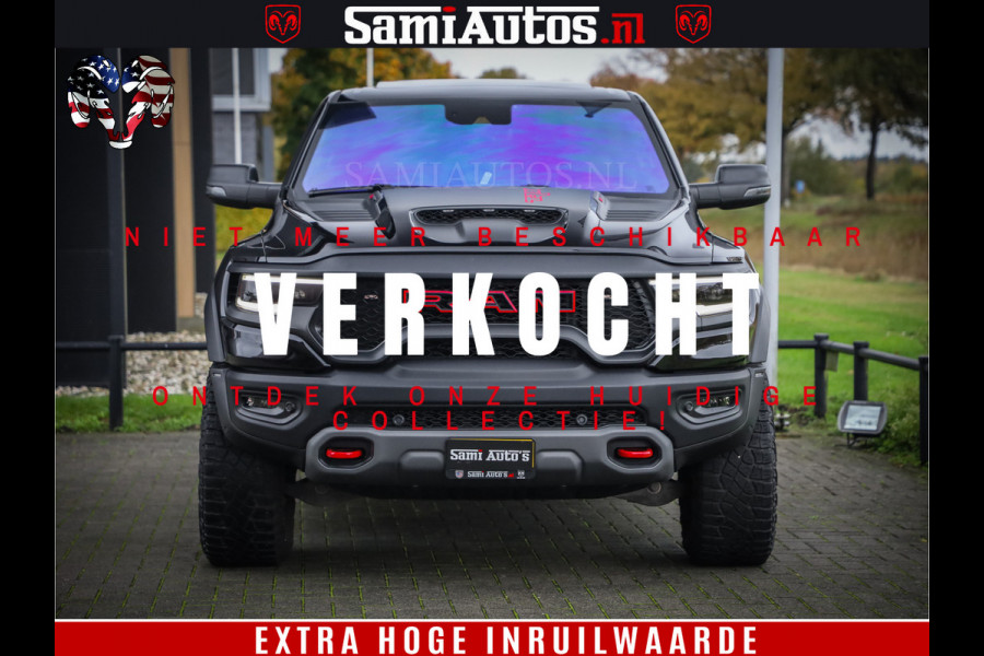 Dodge Ram 1500 TRX 702 PK 6.2 V8 | RED LINE | HELLCAT | RODE STIKSELS | BOM VOL | 4x4 Crew Cab | DUBBELE CABINE DC | 5 PERSOONS | DIAMOND BLACK PEARL | EERSTE EIGENAAR | TOP STAAT |