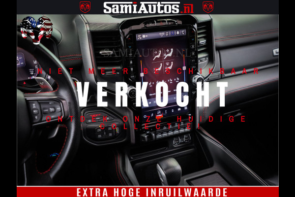 Dodge Ram 1500 TRX 702 PK 6.2 V8 | RED LINE | HELLCAT | RODE STIKSELS | BOM VOL | 4x4 Crew Cab | DUBBELE CABINE DC | 5 PERSOONS | DIAMOND BLACK PEARL | EERSTE EIGENAAR | TOP STAAT |