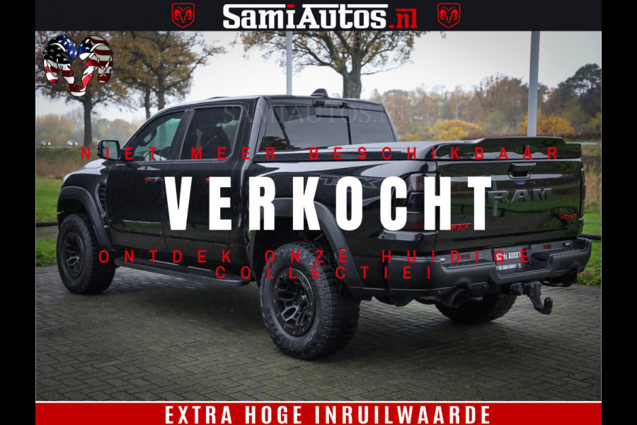 Dodge Ram 1500 TRX 702 PK 6.2 V8 | RED LINE | HELLCAT | RODE STIKSELS | BOM VOL | 4x4 Crew Cab | DUBBELE CABINE DC | 5 PERSOONS | DIAMOND BLACK PEARL | EERSTE EIGENAAR | TOP STAAT |