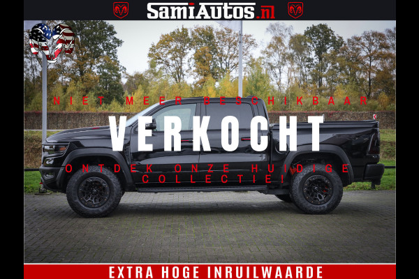 Dodge Ram 1500 TRX 702 PK 6.2 V8 | RED LINE | HELLCAT | RODE STIKSELS | BOM VOL | 4x4 Crew Cab | DUBBELE CABINE DC | 5 PERSOONS | DIAMOND BLACK PEARL | EERSTE EIGENAAR | TOP STAAT |