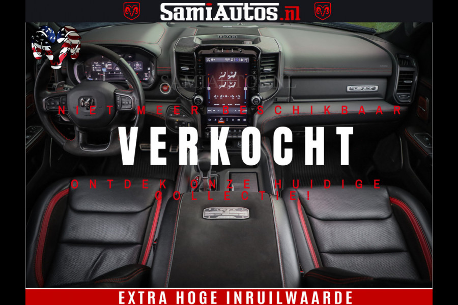 Dodge Ram 1500 TRX 702 PK 6.2 V8 | RED LINE | HELLCAT | RODE STIKSELS | BOM VOL | 4x4 Crew Cab | DUBBELE CABINE DC | 5 PERSOONS | DIAMOND BLACK PEARL | EERSTE EIGENAAR | TOP STAAT |