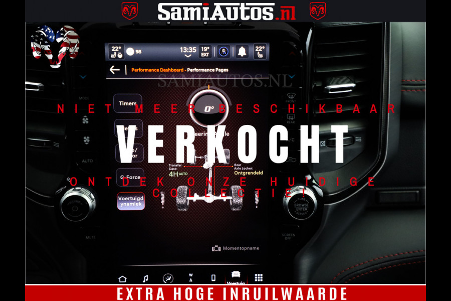 Dodge Ram 1500 TRX 702 PK 6.2 V8 | RED LINE | HELLCAT | RODE STIKSELS | BOM VOL | 4x4 Crew Cab | DUBBELE CABINE DC | 5 PERSOONS | DIAMOND BLACK PEARL | EERSTE EIGENAAR | TOP STAAT |
