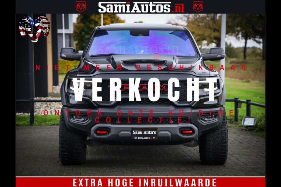 Dodge Ram 1500 TRX 702 PK 6.2 V8 | RED LINE | HELLCAT | RODE STIKSELS | BOM VOL | 4x4 Crew Cab | DUBBELE CABINE DC | 5 PERSOONS | DIAMOND BLACK PEARL | EERSTE EIGENAAR | TOP STAAT |