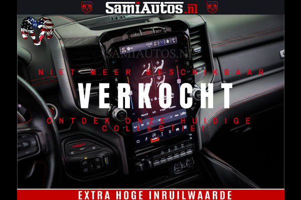 Dodge Ram 1500 TRX 702 PK 6.2 V8 | RED LINE | HELLCAT | RODE STIKSELS | BOM VOL | 4x4 Crew Cab | DUBBELE CABINE DC | 5 PERSOONS | DIAMOND BLACK PEARL | EERSTE EIGENAAR | TOP STAAT |