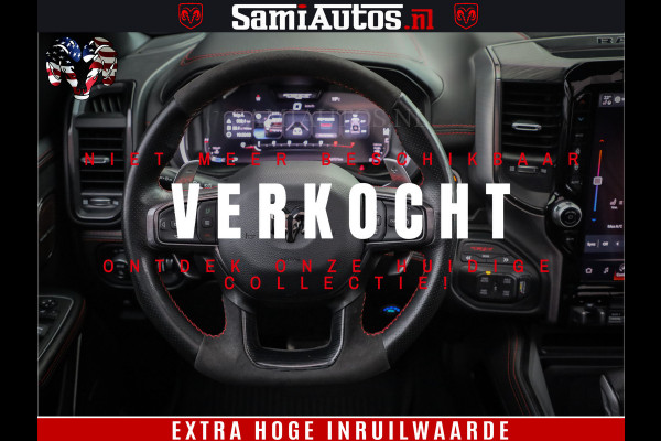Dodge Ram 1500 TRX 702 PK 6.2 V8 | RED LINE | HELLCAT | RODE STIKSELS | BOM VOL | 4x4 Crew Cab | DUBBELE CABINE DC | 5 PERSOONS | DIAMOND BLACK PEARL | EERSTE EIGENAAR | TOP STAAT |