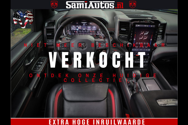 Dodge Ram 1500 TRX 702 PK 6.2 V8 | RED LINE | HELLCAT | RODE STIKSELS | BOM VOL | 4x4 Crew Cab | DUBBELE CABINE DC | 5 PERSOONS | DIAMOND BLACK PEARL | EERSTE EIGENAAR | TOP STAAT |