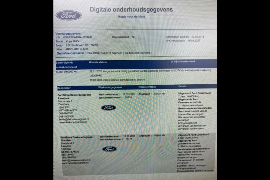 Ford Kuga 1.5 ECOBOOST 150 PK TITANIUM + APPLE CARPLAY | STUUR/STOELVERW. | CAMERA | 18 INCH