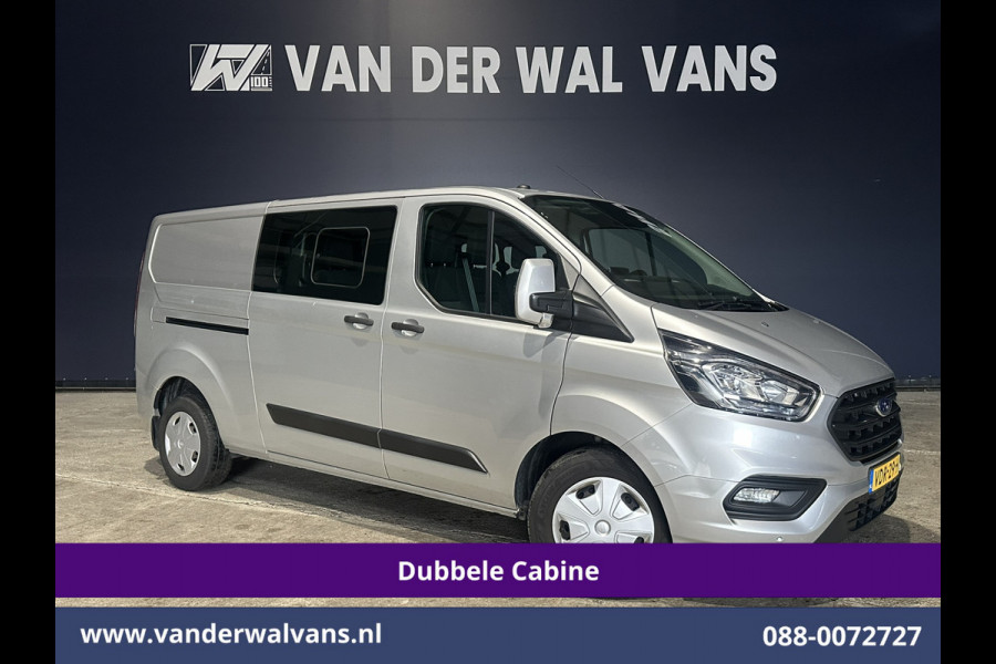 Ford Transit Custom 2.0 TDCI 130pk Automaat L2H1 Dubbele Cabine Euro6 Airco | 6-Zits | LED | Apple Carplay Android Auto, Cruisecontrol, Trekhaak, Parkeersensoren, Verwarmde voorruit