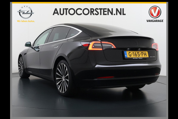 Tesla Model 3 Long Range AWD 75kWh 463PK 19"Lmv Priv.Glas Ivory-interieur ! FSD-3 Computer Premium Audio AutoPilot Panoramadak Camera's Leer A 4WD Stoel en achterbank verwarming Elektr.Stoelen+Memory+Easy-Entry WiFi SOH 91% Fabrieksgarantie op Accu en motor tot 192.000km / 18-11-2027 1e Eigenaar Origineel Nederlandse Auto 61.000 nieuw!