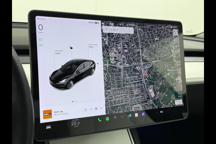 Tesla Model 3 Long Range AWD 75kWh 463PK 19"Lmv Priv.Glas Ivory-interieur ! FSD-3 Computer Premium Audio AutoPilot Panoramadak Camera's Leer A 4WD Stoel en achterbank verwarming Elektr.Stoelen+Memory+Easy-Entry WiFi SOH 91% Fabrieksgarantie op Accu en motor tot 192.000km / 18-11-2027 1e Eigenaar Origineel Nederlandse Auto 61.000 nieuw!
